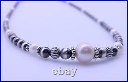 10mm Graduated White Pearl & Sterling Silver AAA Grade Formal Elegant Necklace