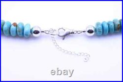 12mm Genuine Blue Green Kingman Arizona Large Turquoise Rondelle Beaded Necklace