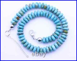 12mm Genuine Blue Green Kingman Arizona Large Turquoise Rondelle Beaded Necklace