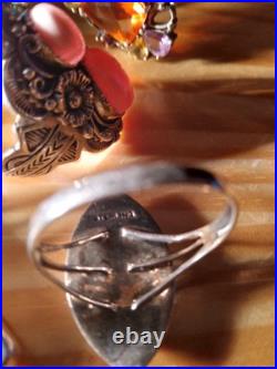 16 Beautiful Sterling Silver Rings. Some Signed By Artists. Turquoise/Gemstone