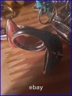 16 Beautiful Sterling Silver Rings. Some Signed By Artists. Turquoise/Gemstone