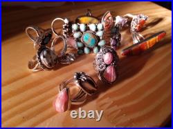 16 Beautiful Sterling Silver Rings. Some Signed By Artists. Turquoise/Gemstone