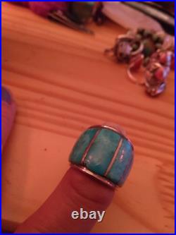 16 Beautiful Sterling Silver Rings. Some Signed By Artists. Turquoise/Gemstone