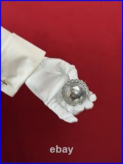 2 Suzie James Navajo Sterling Silver Stamped Concho Brooch Pin