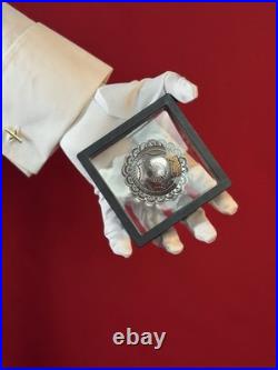 2 Suzie James Navajo Sterling Silver Stamped Concho Brooch Pin