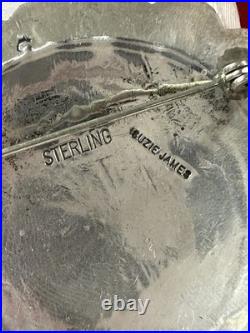 2 Suzie James Navajo Sterling Silver Stamped Concho Brooch Pin