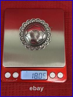 2 Suzie James Navajo Sterling Silver Stamped Concho Brooch Pin