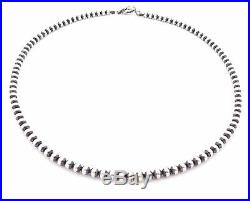20 Navajo Pearls Sterling Silver 5mm Beads Necklace
