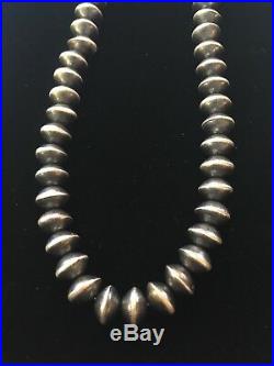24 8mm Sterling Antiqued Navajo Pearls. Handmade Sophie Largo. 50 Grams