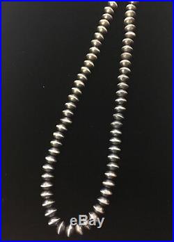 24 8mm Sterling Antiqued Navajo Pearls. Handmade Sophie Largo. 50 Grams