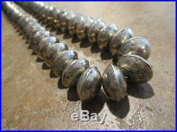 26 OUTRAGEOUS OLD Pawn Navajo Graduated Sterling Silver SAUCER BEAD Necklace