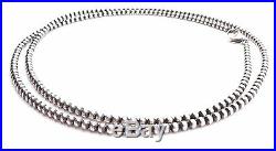 28 Navajo Pearls Sterling Silver 4mm Beads Necklace