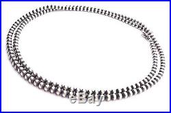 30 Navajo Pearls Sterling Silver 5mm Beads Necklace