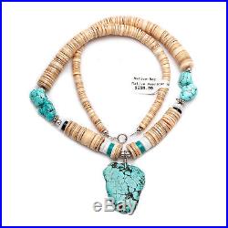 $300Tag Navajo. 925 Sterling Silver Natural Graduated Native American Necklace
