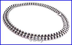 36 Navajo Pearls Sterling Silver 6mm Beads Necklace