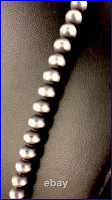3mm Sterling Silver Navajo Pearls 22 Hook & Eye Cone Necklace Special 3mm Sterling Silver Navajo Pearls 22 Hook & Eye Cone Necklace Special