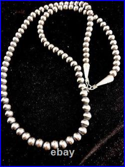3mm Sterling Silver Navajo Pearls 22 Hook & Eye Cone Necklace Special 3mm Sterling Silver Navajo Pearls 22 Hook & Eye Cone Necklace Special