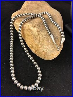3mm Sterling Silver Navajo Pearls 22 Hook & Eye Cone Necklace Special 3mm Sterling Silver Navajo Pearls 22 Hook & Eye Cone Necklace Special