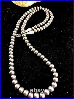 3mm Sterling Silver Navajo Pearls 22 Hook & Eye Cone Necklace Special 3mm Sterling Silver Navajo Pearls 22 Hook & Eye Cone Necklace Special