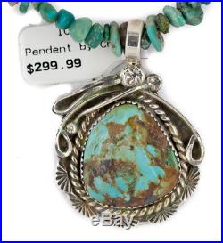 $480.925 Sterling Silver Navajo Natural Turquoise Native American Necklace