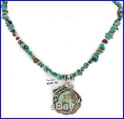 $480.925 Sterling Silver Navajo Natural Turquoise Native American Necklace