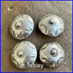 4ps Vintage Navajo sterling Silver Concho buttons 17.7 gr #6