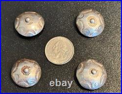 4ps Vintage Navajo sterling Silver Concho buttons 17.7 gr #6