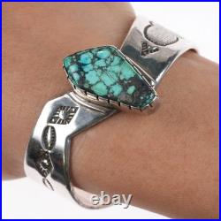 6 Winston Mason Navajo sterling silver cuff bracelet with spiderweb turquoise
