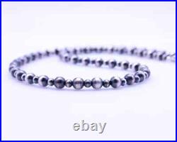 6mm Sterling Silver Alternating Pattern Navajo Pearls Southwest Beaded Necklace