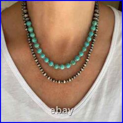 6mm Sterling Silver Alternating Pattern Navajo Pearls Southwest Beaded Necklace