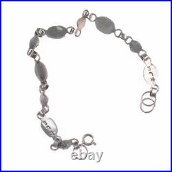 8 RLE Navajo sterling silver turquoise vintage petite link bracelet