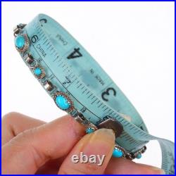 8 RLE Navajo sterling silver turquoise vintage petite link bracelet