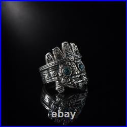 925 Sterling Silver Ring, 16.54 Grams Tlaloc US size 10.75