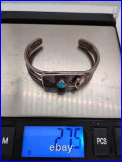 Adorable Navajo Cuff Bracelet Sterling Silver, Turquoise 6