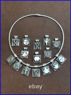 Alex Sanchez Jewelry Sterling Silver Dragonfly Pendant Navajo Zuni Petroglyph