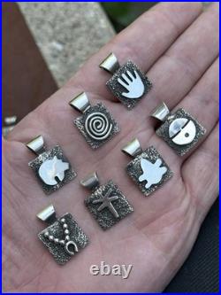 Alex Sanchez Jewelry Sterling Silver Dragonfly Pendant Navajo Zuni Petroglyph