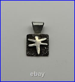 Alex Sanchez Jewelry Sterling Silver Dragonfly Pendant Navajo Zuni Petroglyph