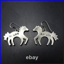 Allison Manuelito NAVAJO Sterling Silver HORSE Equestrian EARRINGS Indian Pony