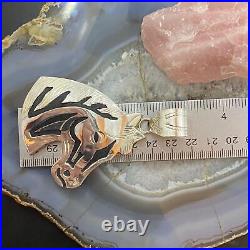 Alonzo Mariano Native American Sterling Silver Overlay Horse Head Unisex Pendant