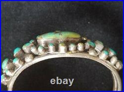 Amazing Navajo Native American Turquoise Cluster Cuff Bracelet 34.6 Grams