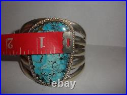 Amazing Vintage large turquoise Navajo sterling silver bracelet