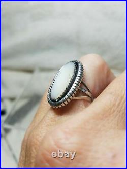Antique NAVAJO Sterling Silver Large Bold Stone RING, size 4.5