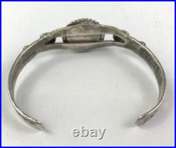 Antique Navajo DESERT GEM Hand Made Sterling Silver Turquoise Cuff Bracelet