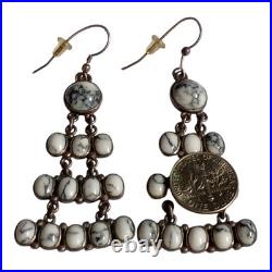 Astute Phil Livingston Navajo Sterling Silver White buffalo turquoise Earrings