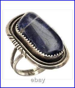 Authentic Vintage Navajo Agustin Largo Sterling Silver Lapis Lazuli Ringsz7 Authentic Vintage Navajo Agustin Largo Sterling Silver Lapis Lazuli Ringsz7