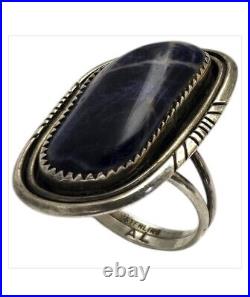 Authentic Vintage Navajo Agustin Largo Sterling Silver Lapis Lazuli Ringsz7 Authentic Vintage Navajo Agustin Largo Sterling Silver Lapis Lazuli Ringsz7