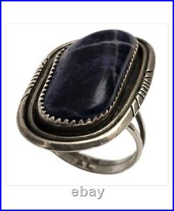 Authentic Vintage Navajo Agustin Largo Sterling Silver Lapis Lazuli Ringsz7 Authentic Vintage Navajo Agustin Largo Sterling Silver Lapis Lazuli Ringsz7