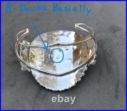 BIG New Navajo Sterling &Blue Turquoise Cuff D Benally 41 grams 7 1/4 wearable