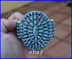 BIG New Navajo Sterling &Blue Turquoise Cuff D Benally 41 grams 7 1/4 wearable