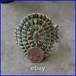 BIG New Navajo Sterling & Mojave Turquoise Cuff D Benally 41 grams 7.25 wearabl